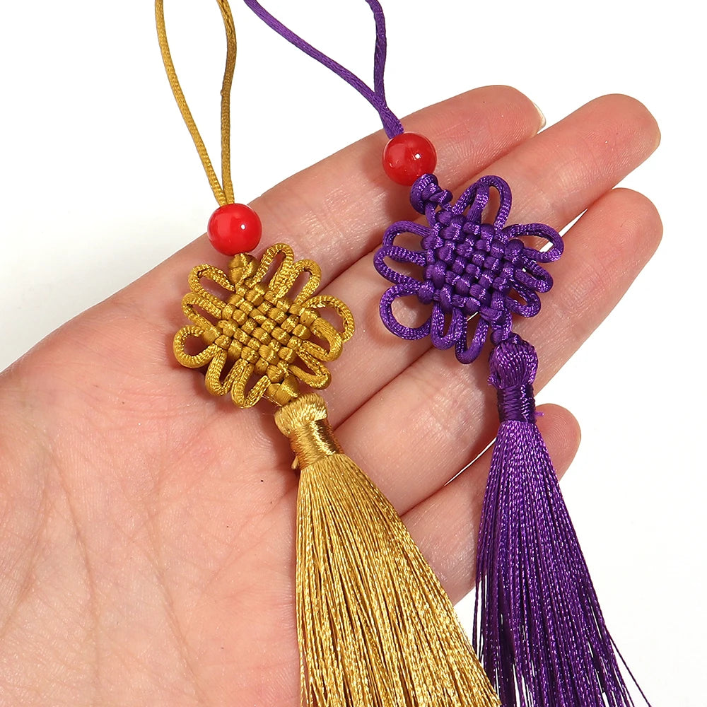6pcs Chinese Knot Tassel Charms 140cm – DIY Jewelry & Decor Tassel Fringe Charms PLUSH