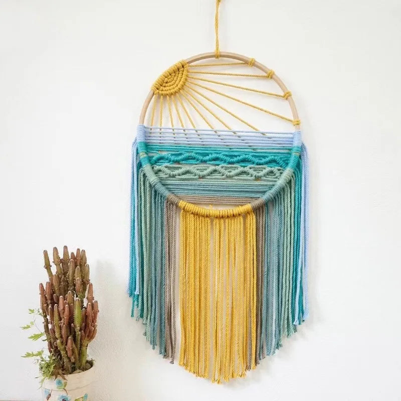 Bohemian Macrame Wall Hanging Tapestry – Boho Fringe Decor Macrame Wall Hanging PLUSH