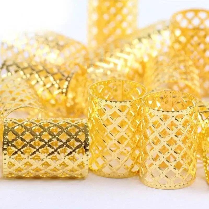 10pcs Silver Dreadlock Beads – Hair Braid Cuffs & Clips Hair Bead Cuffs PLUSH