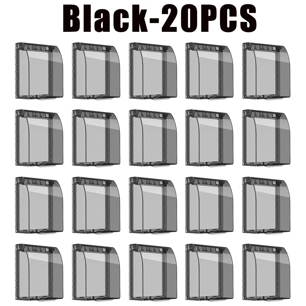 Waterproof Self-Adhesive Outlet Cover – Kids Safety Socket Protector Outlet Safety Cover PLUSH Black-20PCS