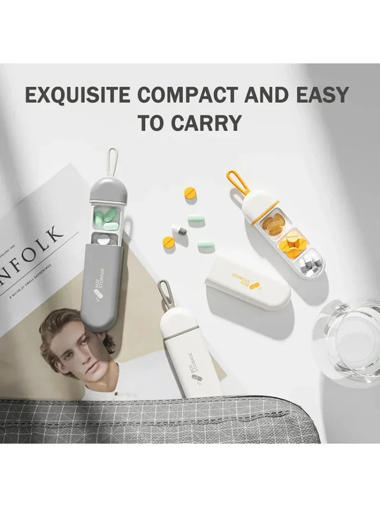 3-Compartment Portable Pill Organizer | Moisture-Proof Travel Case Pill Organizer Case PLUSH
