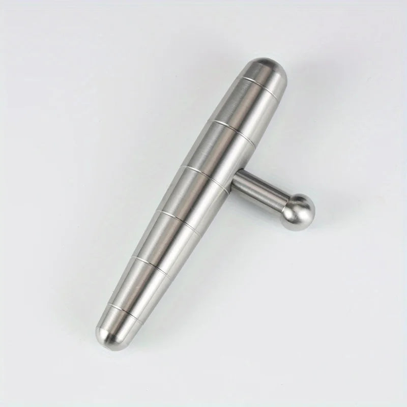 Tactical EDC T-Bar Stainless Steel Safety Hammer & Massage Rod Tactical EDC Tool PLUSH Silvery