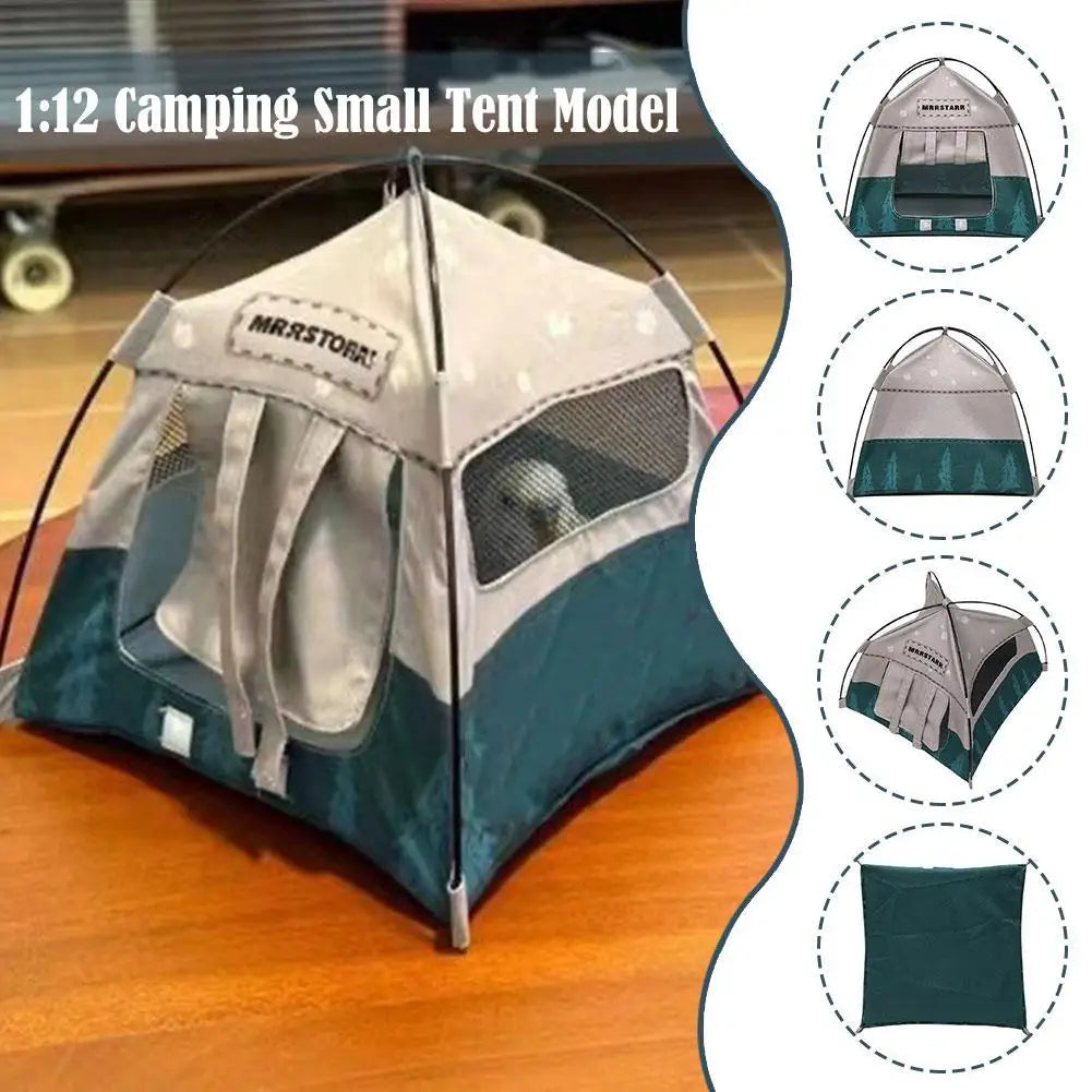 Miniature Camping Tent Model 18.5cm – Diorama & Photo Prop Miniature Scene Model PLUSH