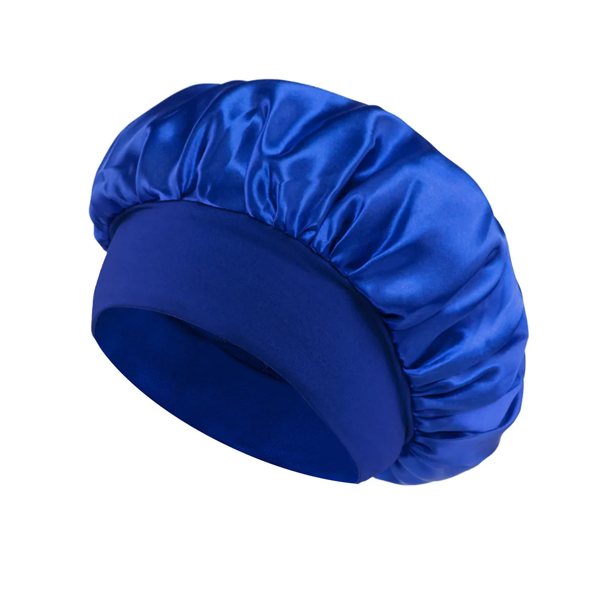 Satin Silk Sleep Bonnet – Large Hair Wrap Cap for Long Hair Satin Sleep Bonnet PLUSH Royal Blue