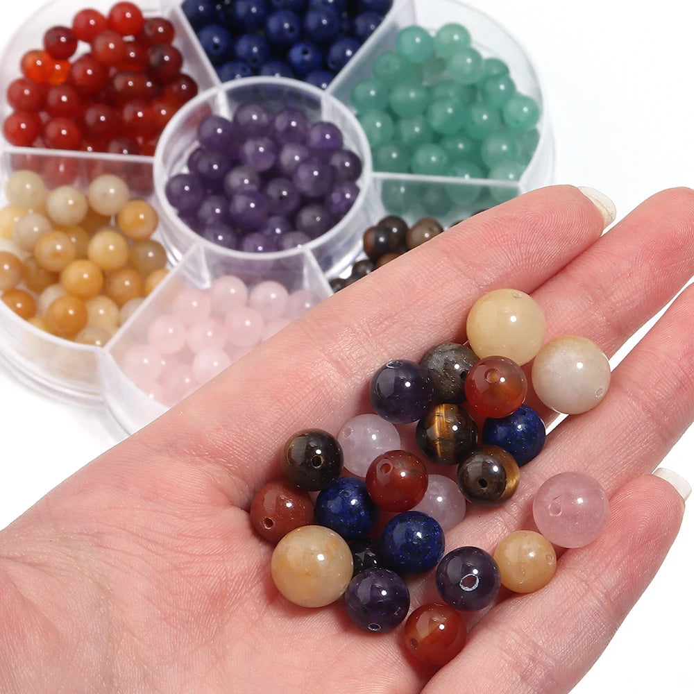 7 Chakra Natural Stone Agate Crystal Beads – DIY Jewelry Natural Stone Beads PLUSH