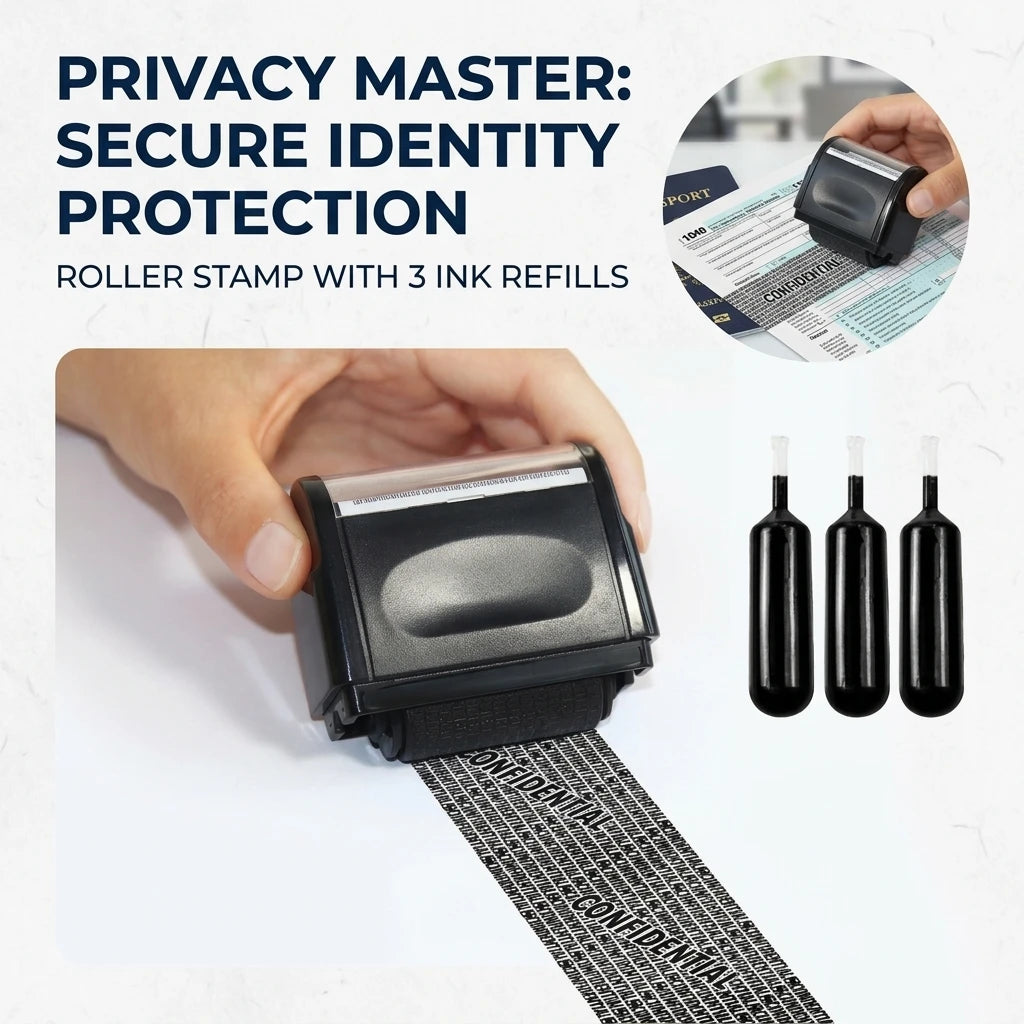 Privacy Roller Stamp & Refill Ink Kit – Address & ID Blocker Privacy Roller Stamp PLUSH