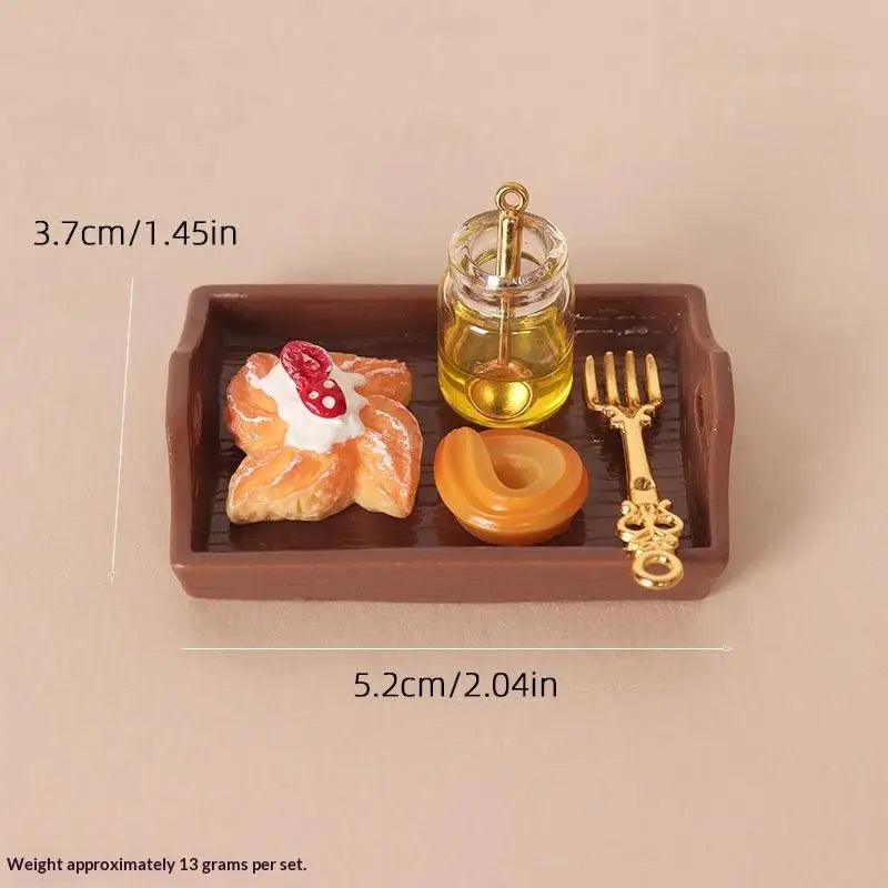 Miniature Fast Food Set 1:12 Scale Dollhouse Resin Props Dollhouse Accessory Set PLUSH A7
