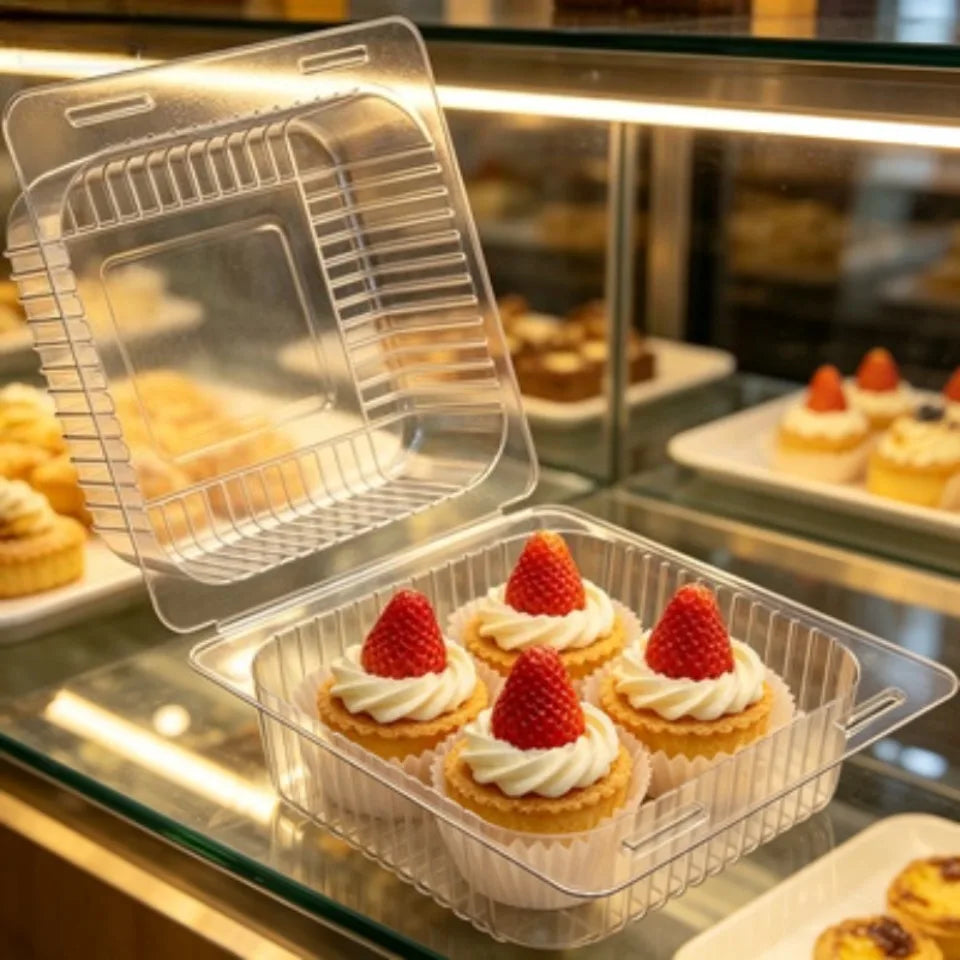 Clear Plastic Cake Boxes 50/100pcs – Disposable Dessert Containers Cake Packaging Boxes PLUSH