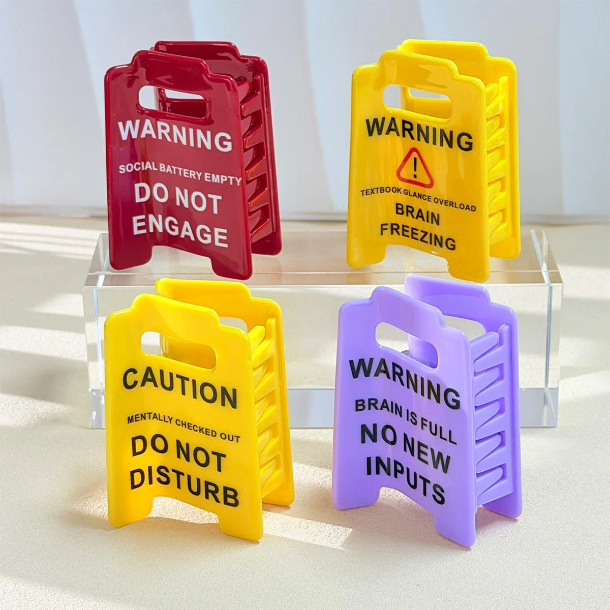 Warning Sign Hair Claw Clip – Novelty Updo Ponytail Holder Novelty Hair Clip PLUSH