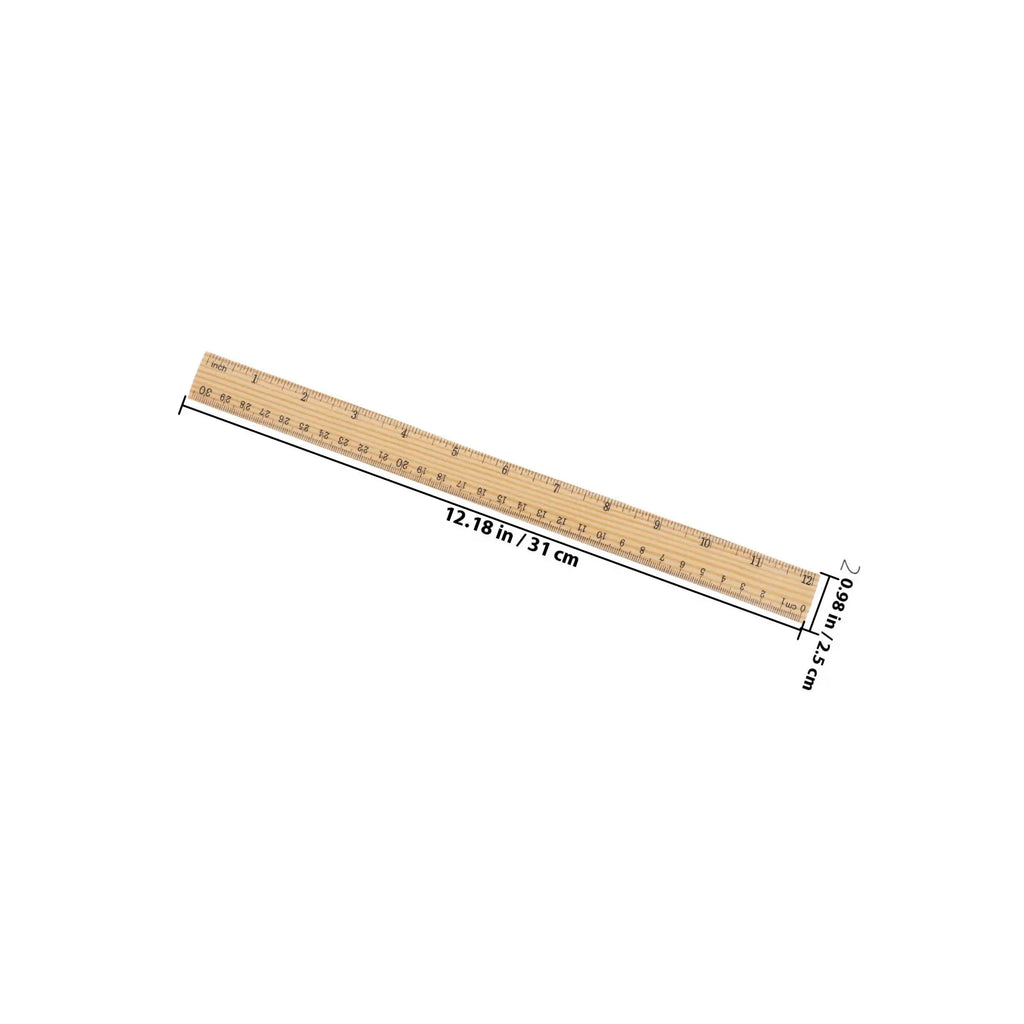 10pcs Wooden Dual Scale Rulers – Metric & Imperial Craft Tool Wood Measuring Ruler PLUSH