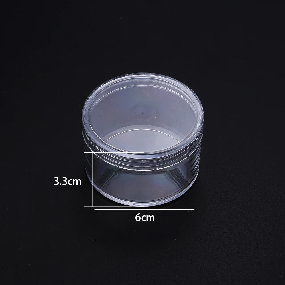 Round Transparent Plastic Jewelry Storage Box | Organizer Case Jewelry Storage Box PLUSH 60x33mm