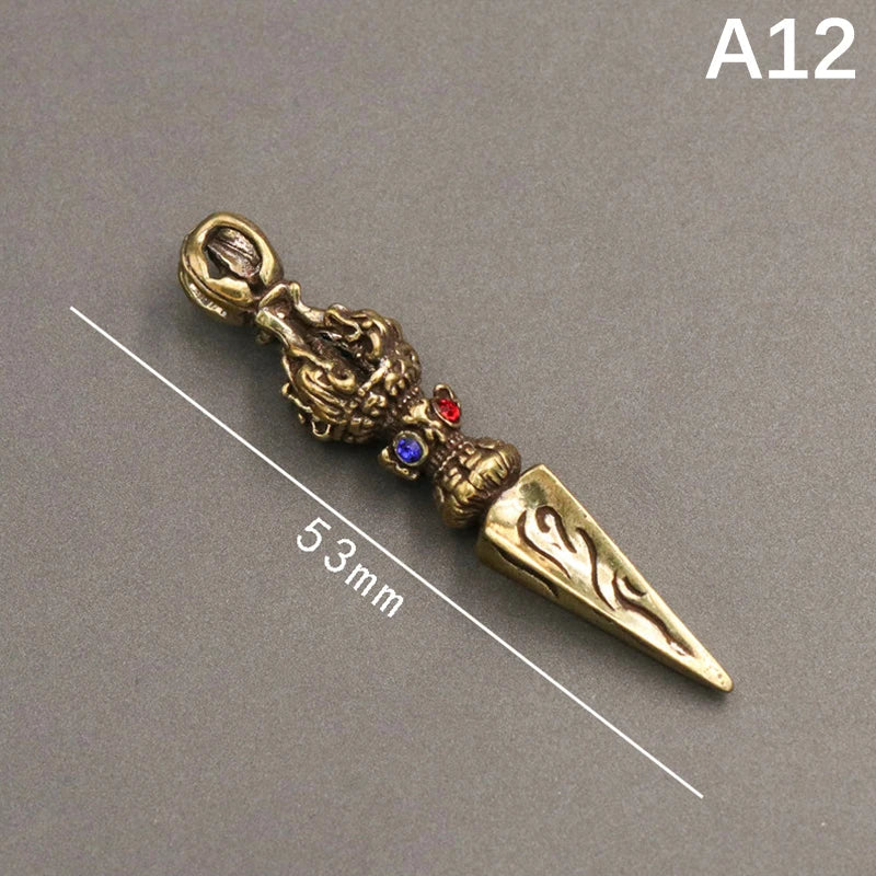 Tibetan Buddhist Vajra Brass Pendant – Nepal Handcraft Charm Jewelry Pendant Charm PLUSH A12