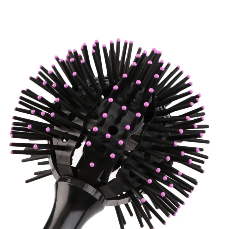 360° Spherical Ball Hair Brush – 3D Round Detangling Brush Round Hair Brush PLUSH