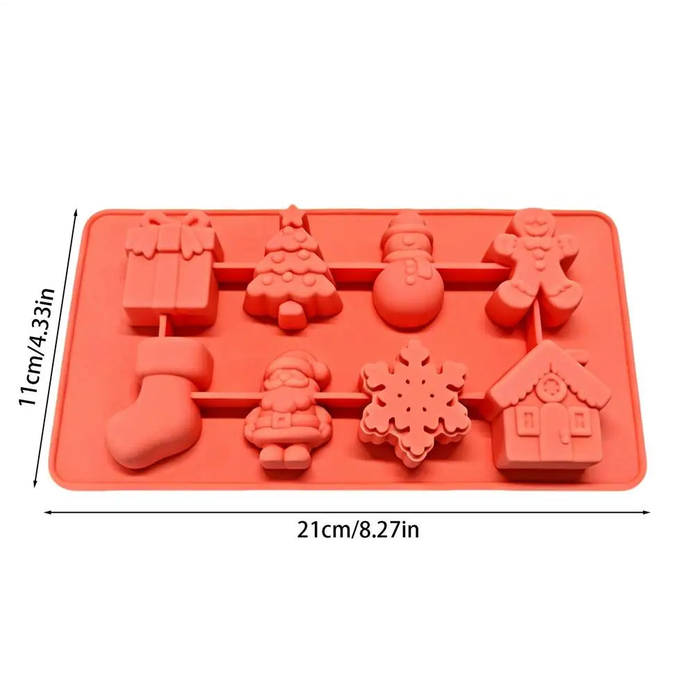 Silicone Gingerbread Man Mold – Christmas Chocolate & Candy Silicone Baking Mold PLUSH Red
