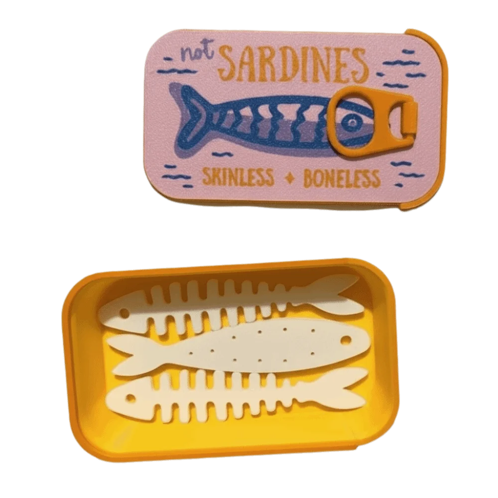 3D Printed Sardine Tin Jewelry Box – Necklace & Earring Storage Jewelry Storage Box PLUSH