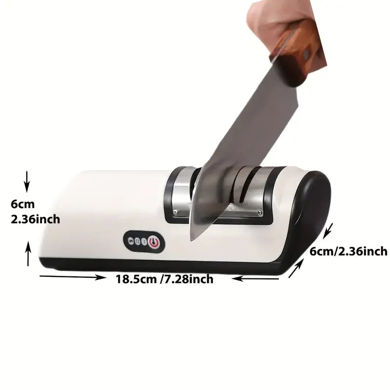Electric Knife Sharpener – Automatic Non-Slip Kitchen Tool Electric Knife Sharpener PLUSH