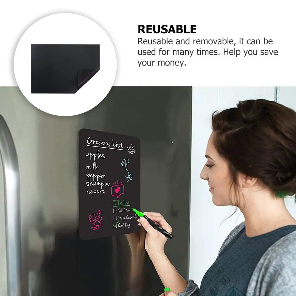 Dry Erase Magnetic Blackboard Sticker for Fridge & Office Magnetic Whiteboard Sticker PLUSH