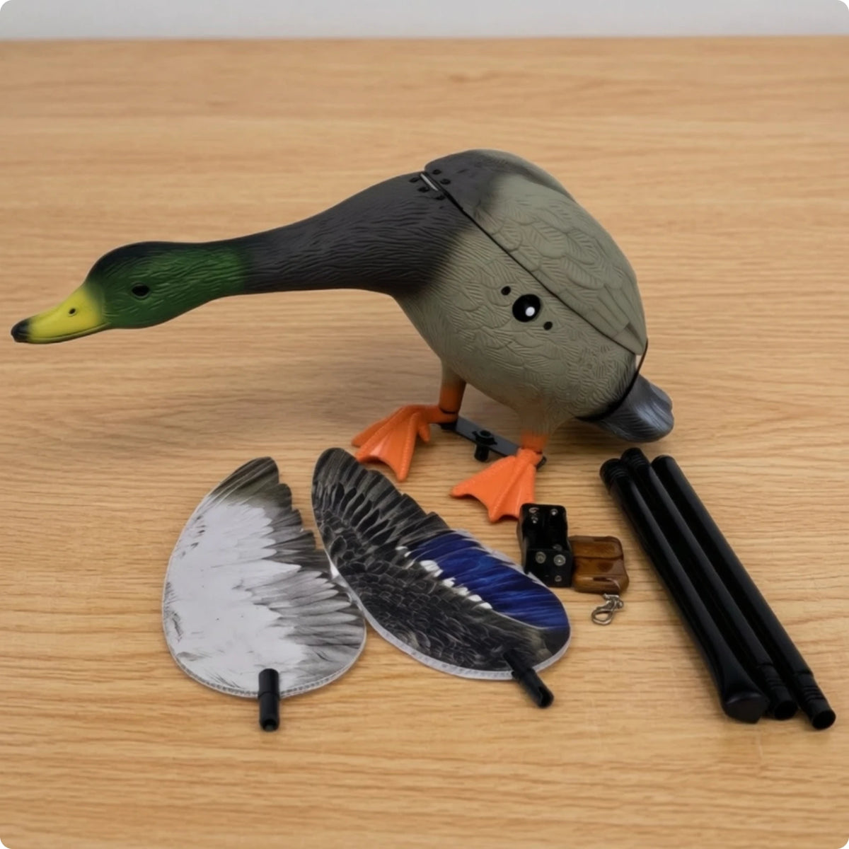 Wireless Rotating Wing Duck Decoy – Crack-Resistant & Silent Motorized Duck Decoy PLUSH Green