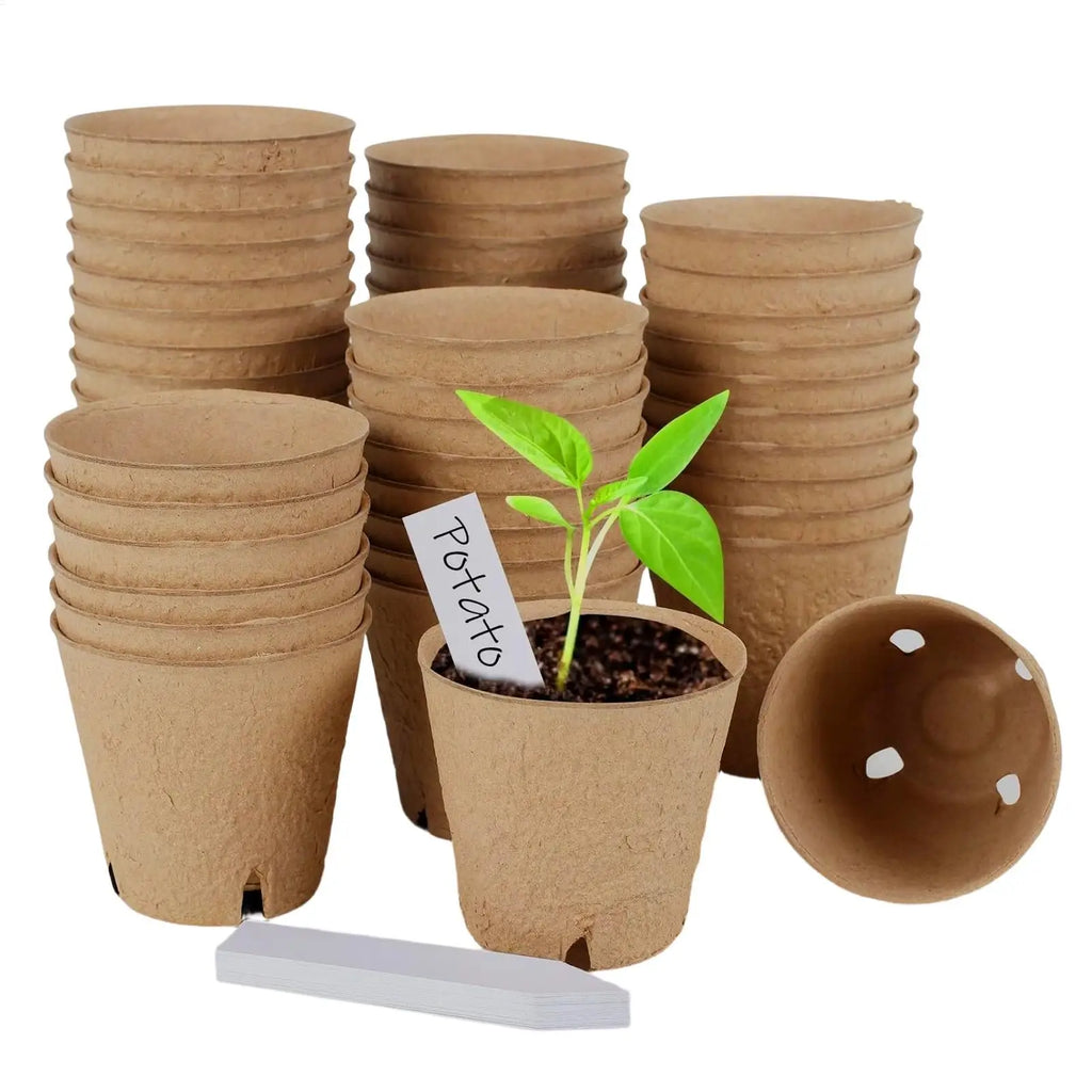 45-Pack Biodegradable Peat Pots | Seed Starter Nursery Kit Biodegradable Nursery Pots PLUSH