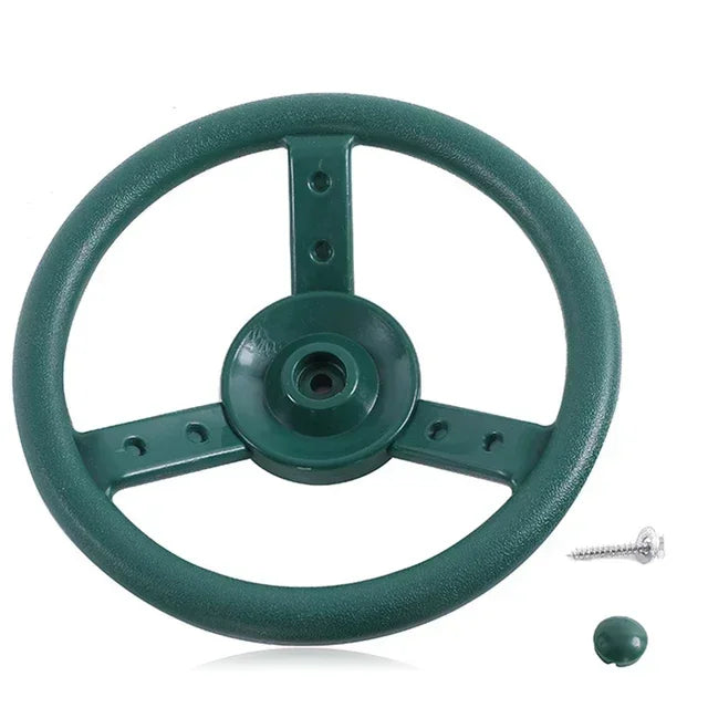 Swing Set Steering Wheel – Kids Playground Accessory Swing Set Accessory PLUSH Dark Green