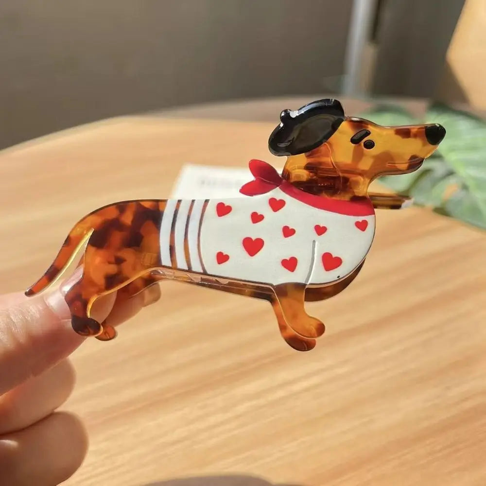 Dachshund Hair Claw Clip – Cute Acetate Shark Clip for Women Hair Claw Clip PLUSH