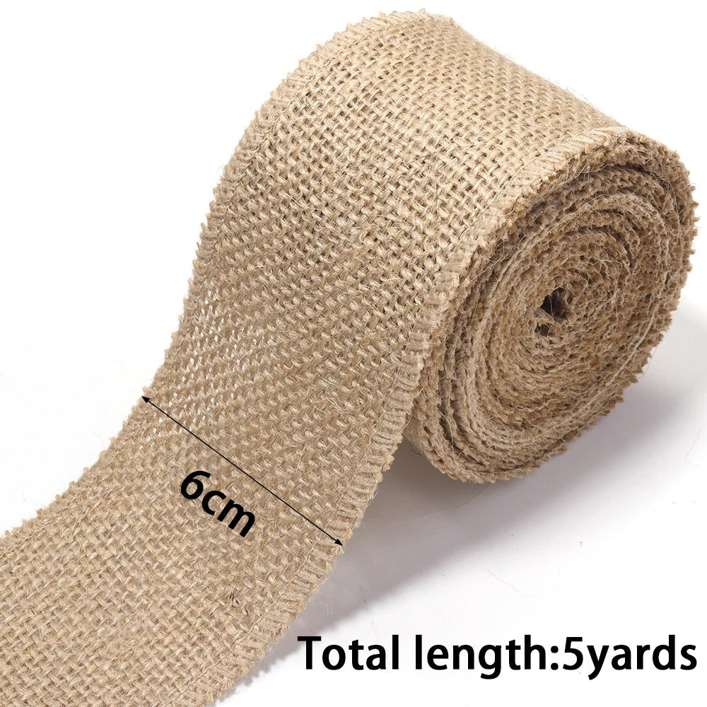 Rustic Jute Burlap Ribbon Natural Linen Webbing – DIY Crafts Craft Ribbon PLUSH 60mm