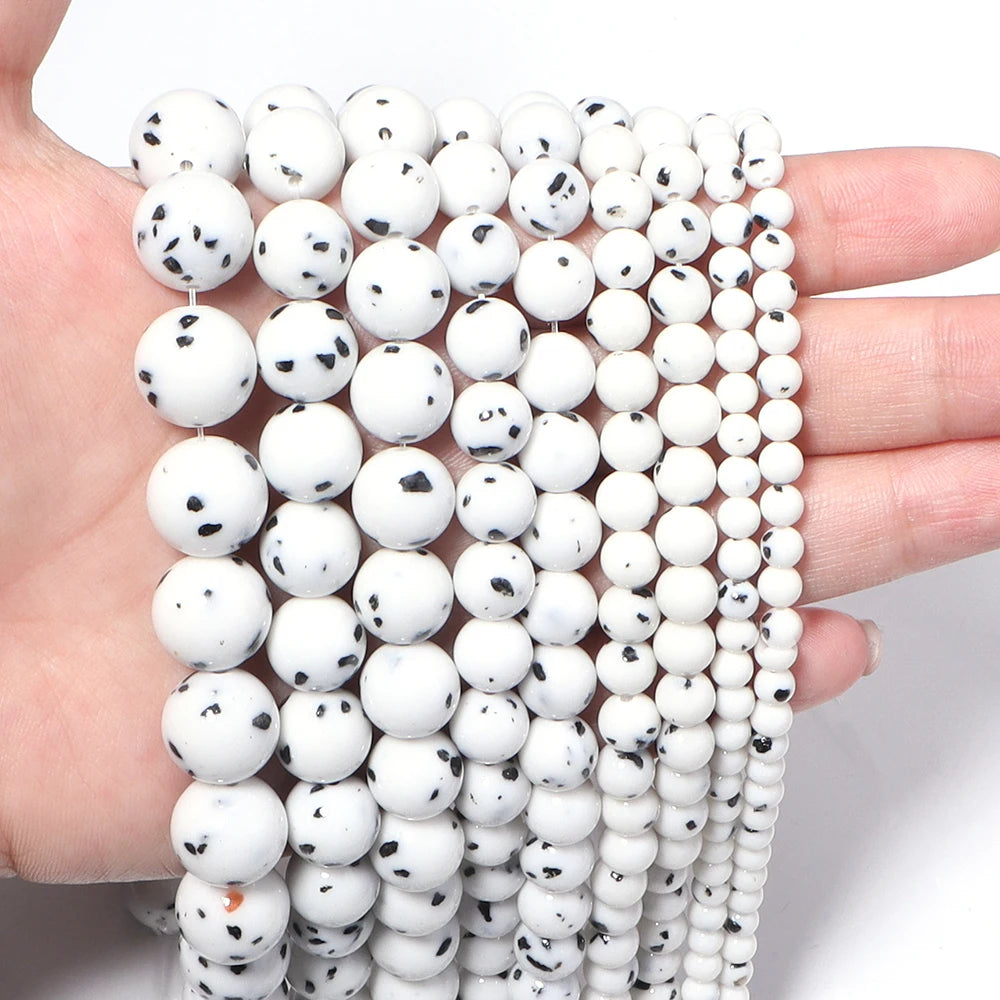 White Spot Bodhi Seed Prayer Beads 4–12mm | DIY Jewelry Prayer Beads PLUSH