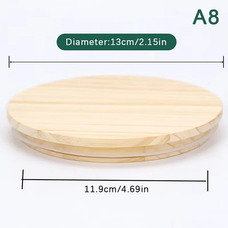 Pine Wood Jar Lids with Silicone Seal – 8 Sizes Available Wood Jar Lid PLUSH A8
