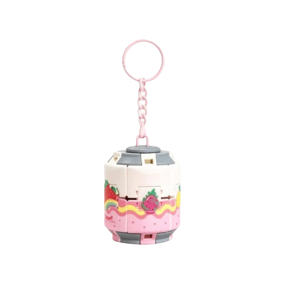 Soda Can Fidget Spinner Keychain – Fun Bag Charm Pendant Fidget Spinner Keychain PLUSH Strawberry