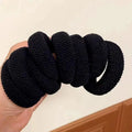 5/10 Pack Mix Color High Elasticity Scrunchies – Hair Ties Hair Scrunchies PLUSH 10Pcs-Black XXS