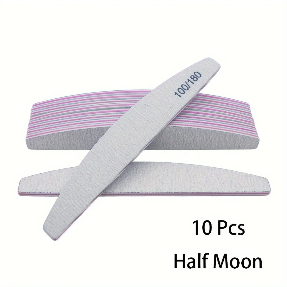 Professional Double-Sided Nail Files 5/10pcs – Multi-Shape Set Nail File Set PLUSH
