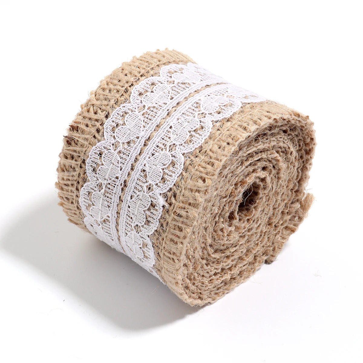 Natural Jute Burlap Ribbon 2m Roll – DIY Craft & Wedding Décor Burlap Craft Ribbon PLUSH Style 6
