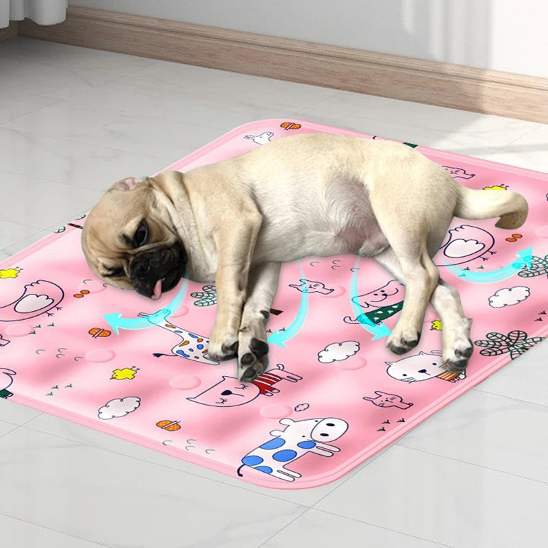 Summer Pet Cooling Mat for Cats & Dogs – Ice Pad Bed Pet Cooling Mat PLUSH