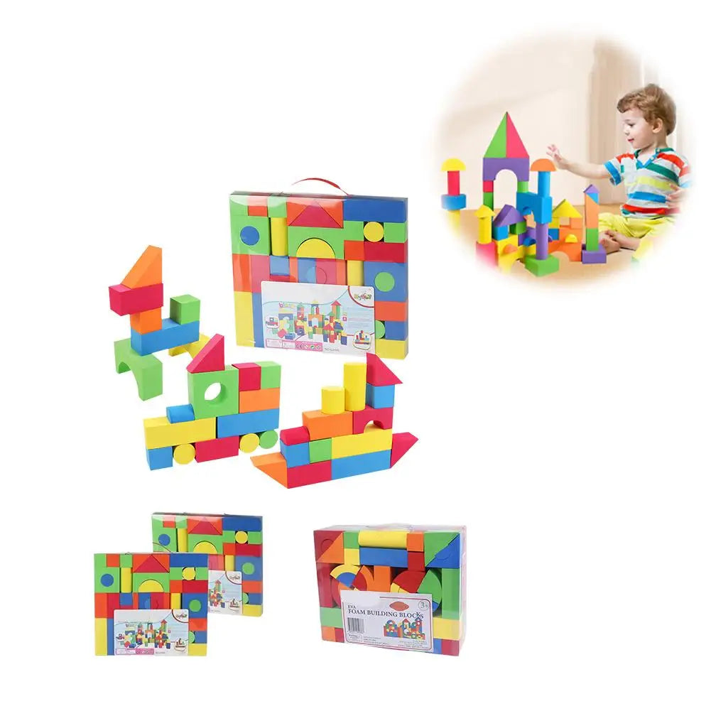 30pcs Soft EVA Foam Building Blocks – STEM Toy for Kids 3–6 Foam Building Blocks PLUSH