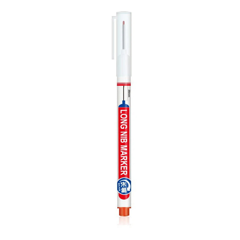 Long Nib Deep Hole Marker Pen – Waterproof 20mm Marking Tool Deep Hole Marker Pen PLUSH Red