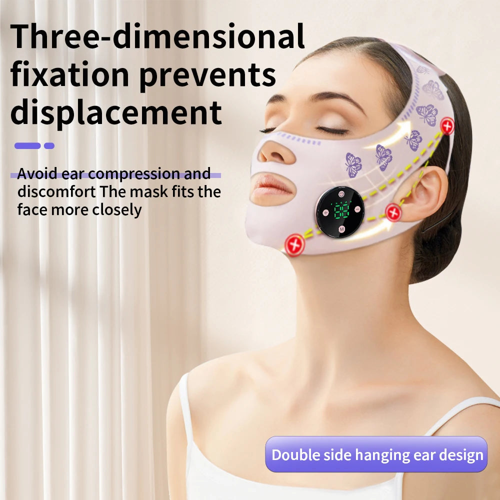 CAMMUO EMS Face Lifting Massage Strap | USB Rechargeable EMS Face Massager PLUSH