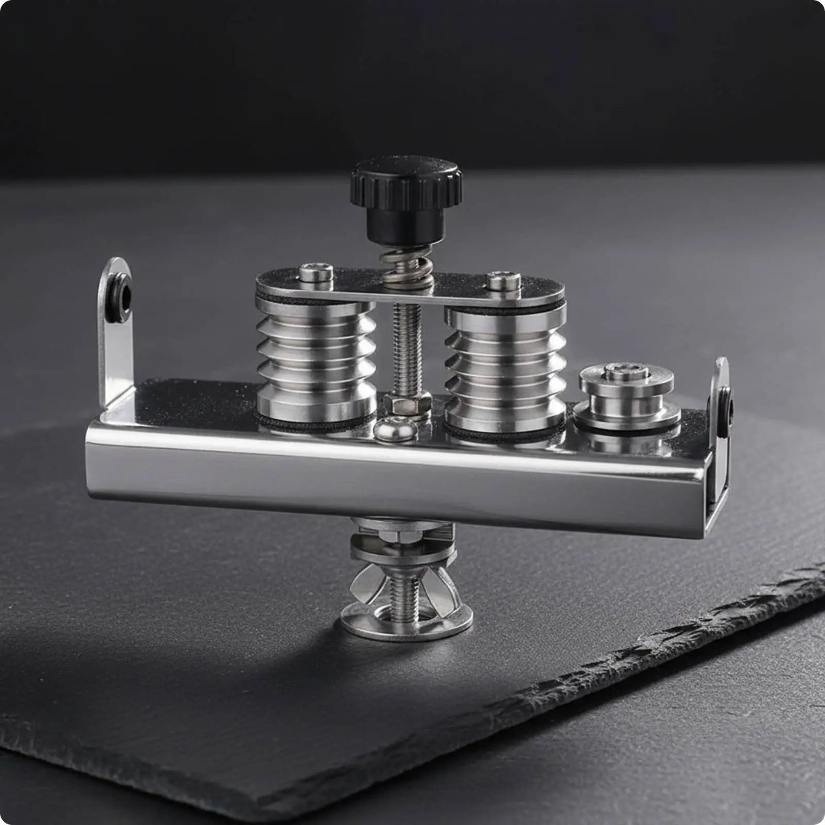 Stainless Steel Fishing Line Winder Adjustable Spool Tensioner Fishing Line Winder PLUSH Silver