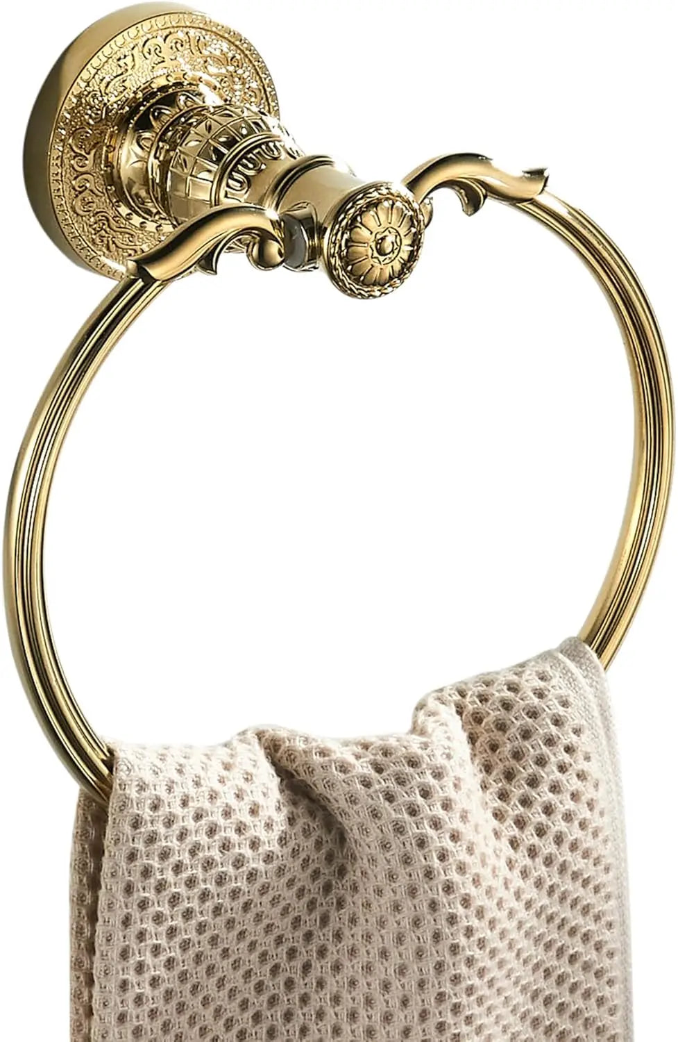 Wall Mounted Towel Ring – Black, Antique Bronze & Gold Bathroom Towel Ring PLUSH Gold