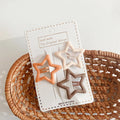 Frosted Snap Hair Clips for Kids – 3pcs Star Oval Shapes Kids Hair Clips PLUSH 3pcs star