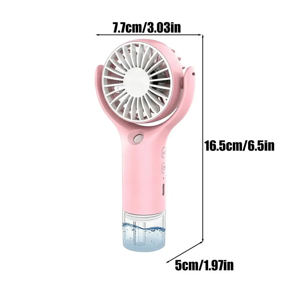 Portable Mini Mist Fan – USB Rechargeable Handheld Spray Fan Handheld Mist Fan PLUSH Pinks