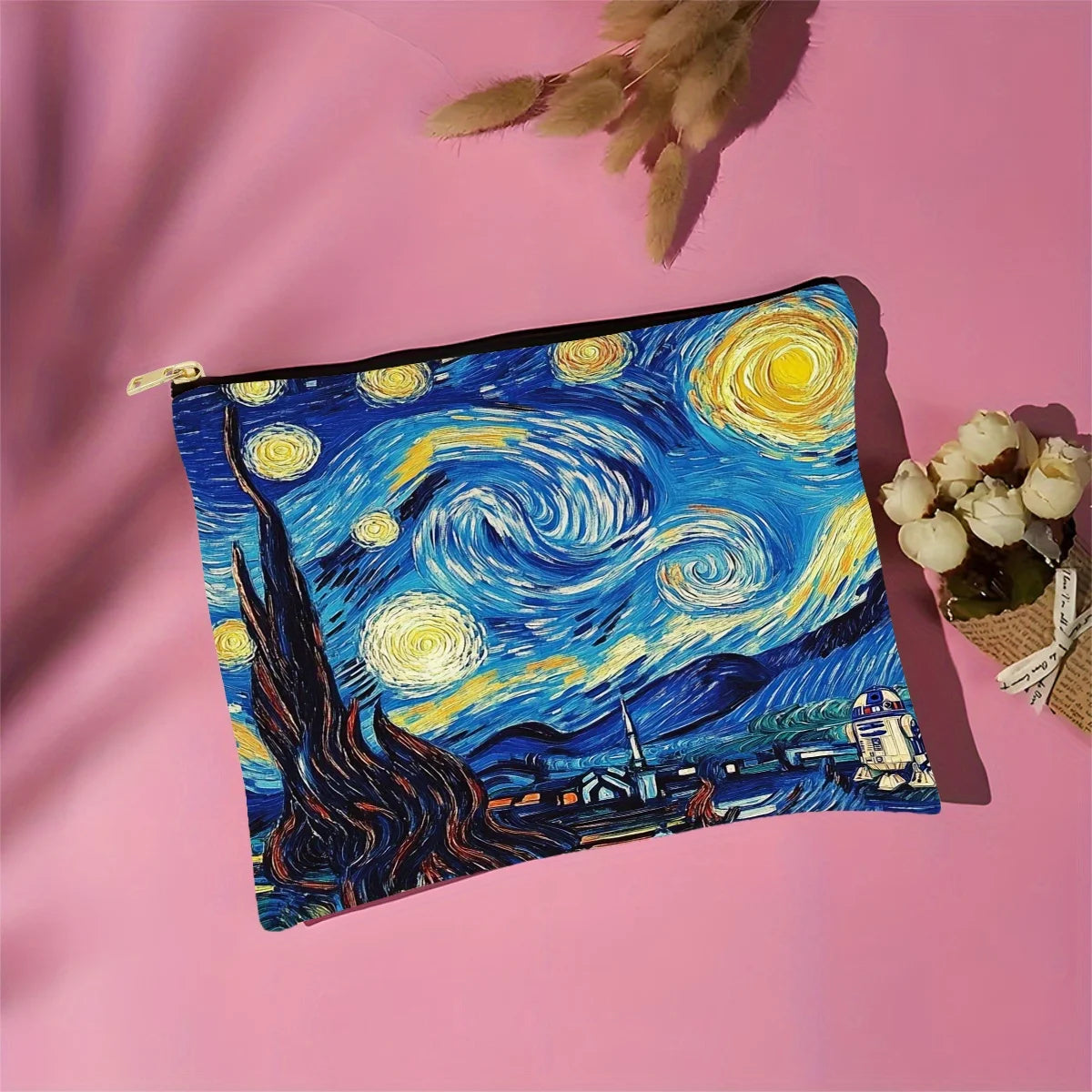 Van Gogh Starry Night Makeup Bag – Zipper Pouch & Jewelry Organizer Makeup Bag PLUSH