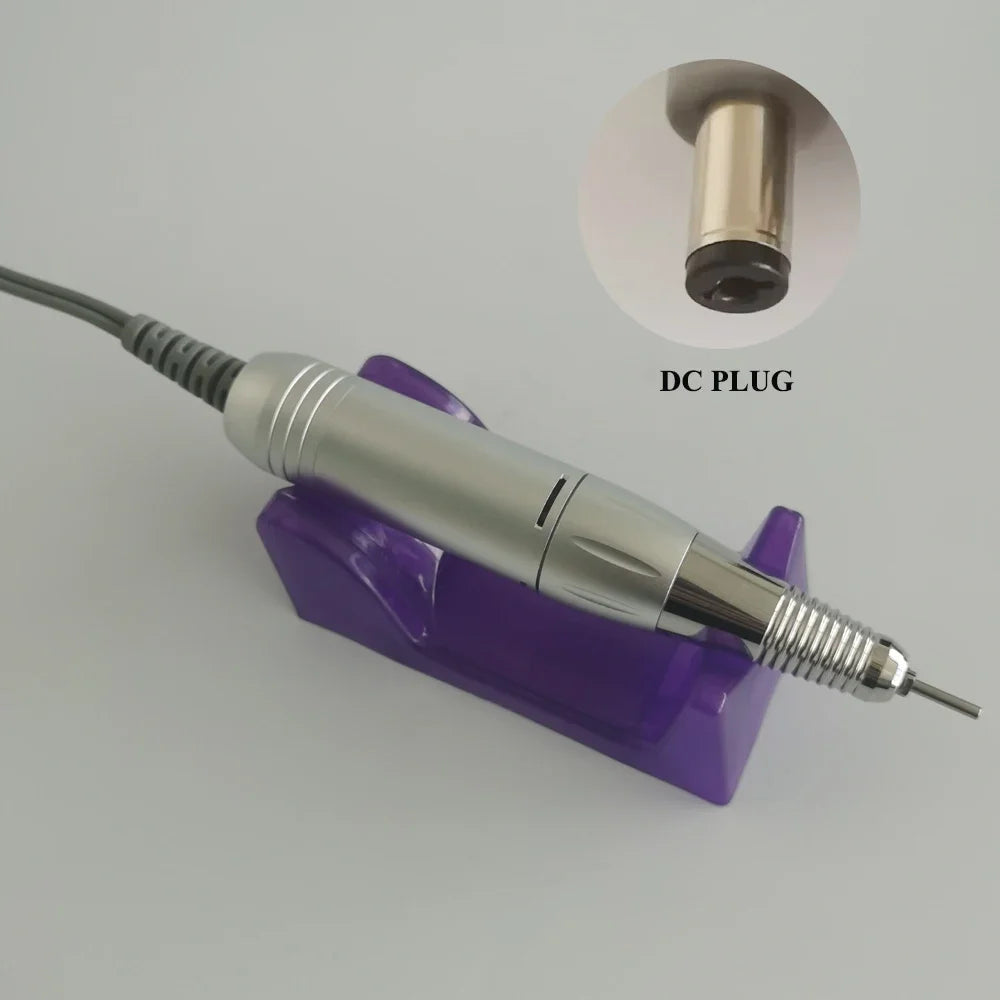 Electric Nail Drill Handle 35000RPM – Manicure Handpiece Nail Drill Handpiece PLUSH DC SILVER
