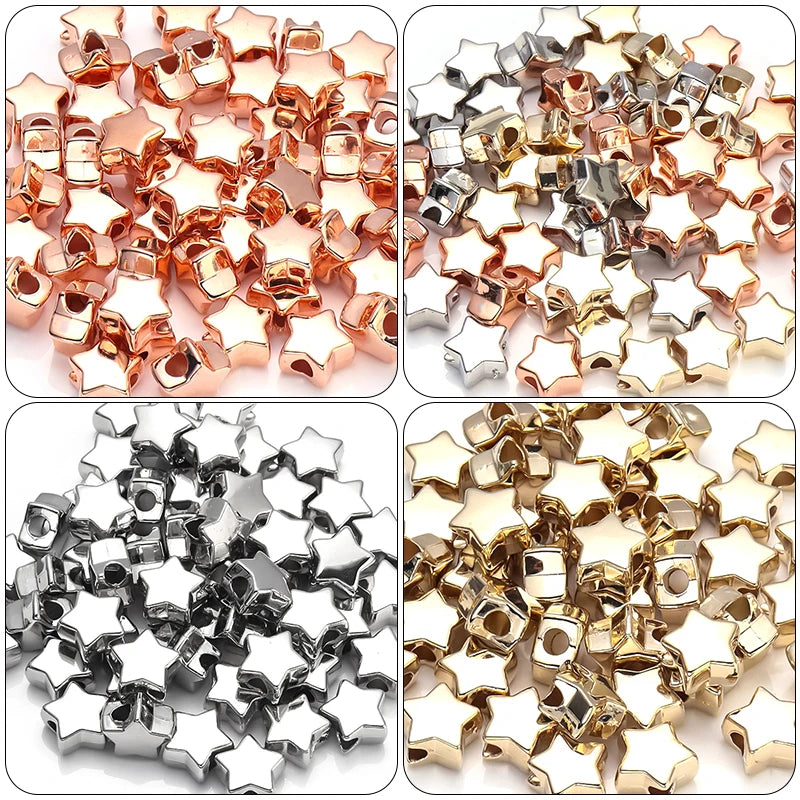 CCB Star Spacer Beads 6/10/12mm – 50-100pcs DIY Jewelry Jewelry Spacer Beads PLUSH