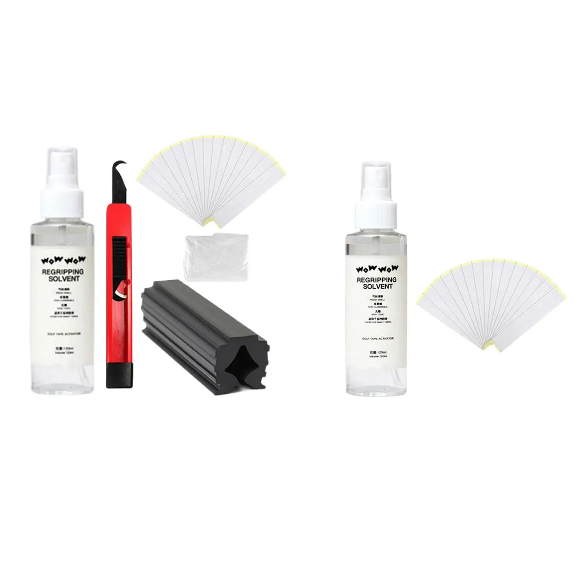 Golf Club Regripping Kit – 15 Tape Strips & 120ml Solvent Golf Grip Kit PLUSH