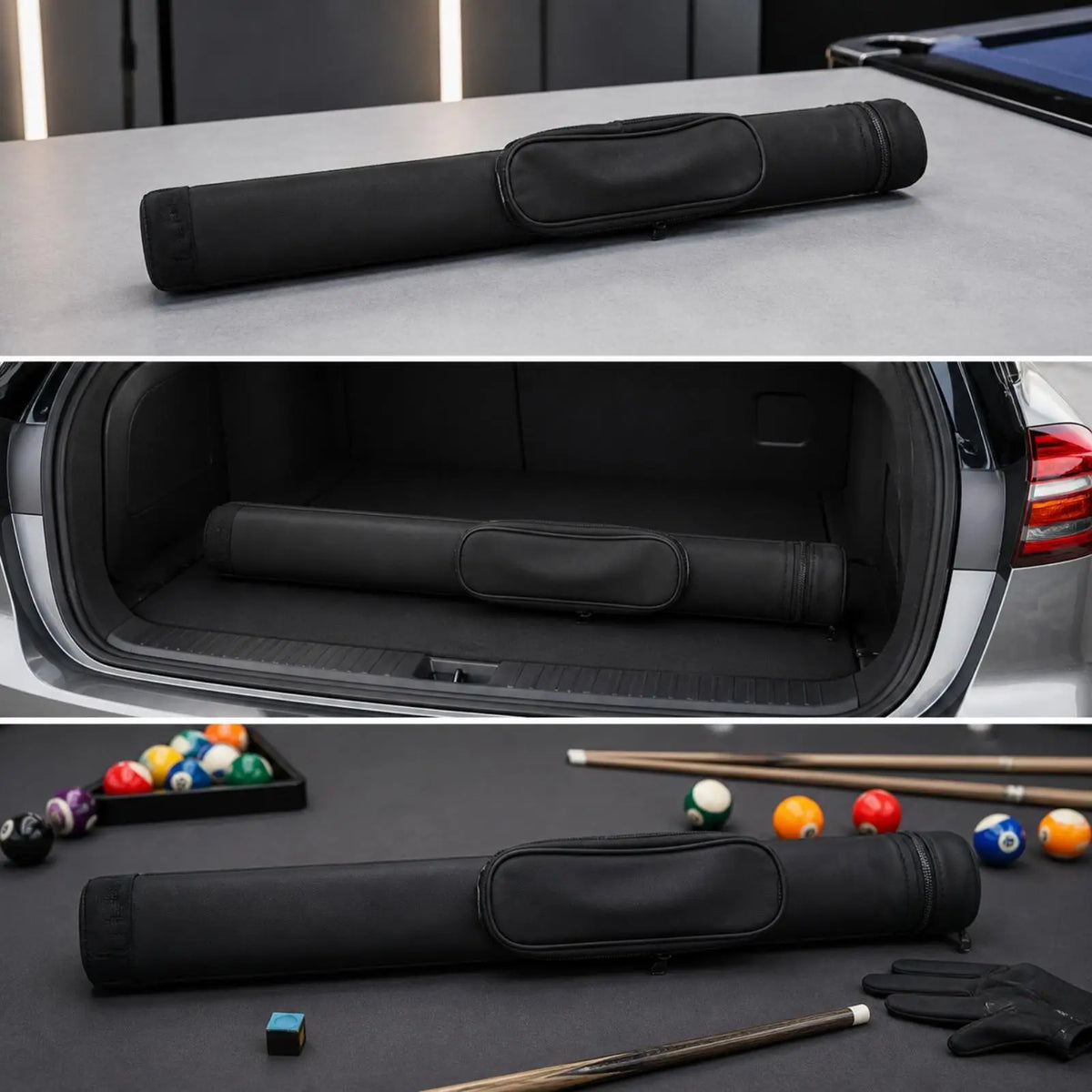 Hard Shell Snooker Cue Bag – 3/4 Cue Stick Travel Case Snooker Cue Case PLUSH