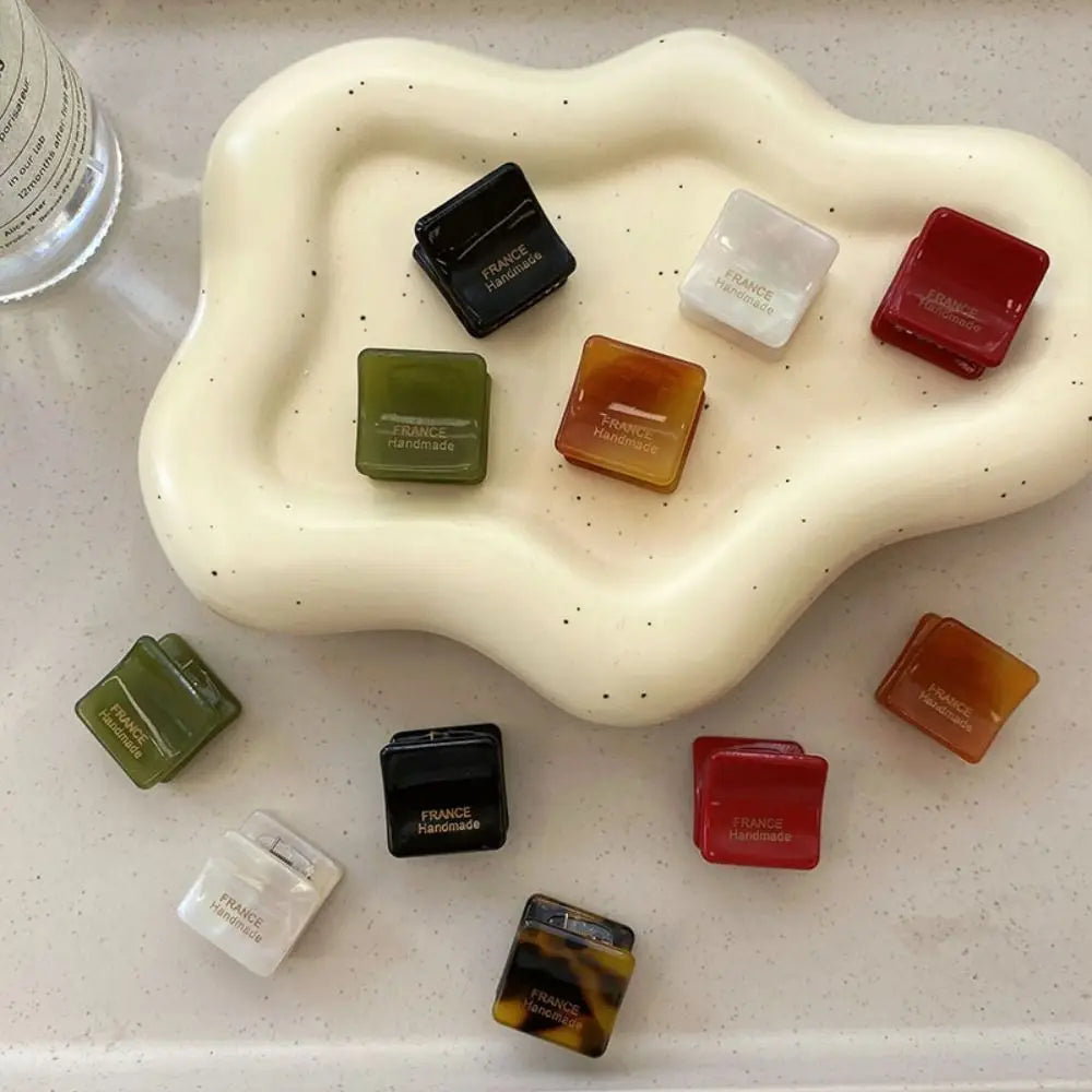 Vintage Y2K Mini Square Acetate Hair Claw Clip | Retro Barrette Hair Claw Clip PLUSH