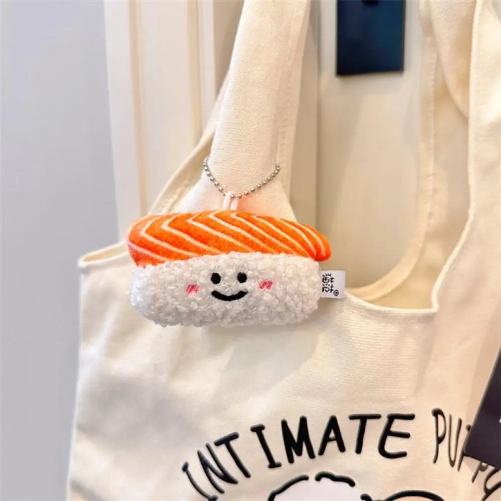 Sushi Shrimp Plush Keychain – Cute Kawaii Backpack Charm Novelty Plush Keychain PLUSH