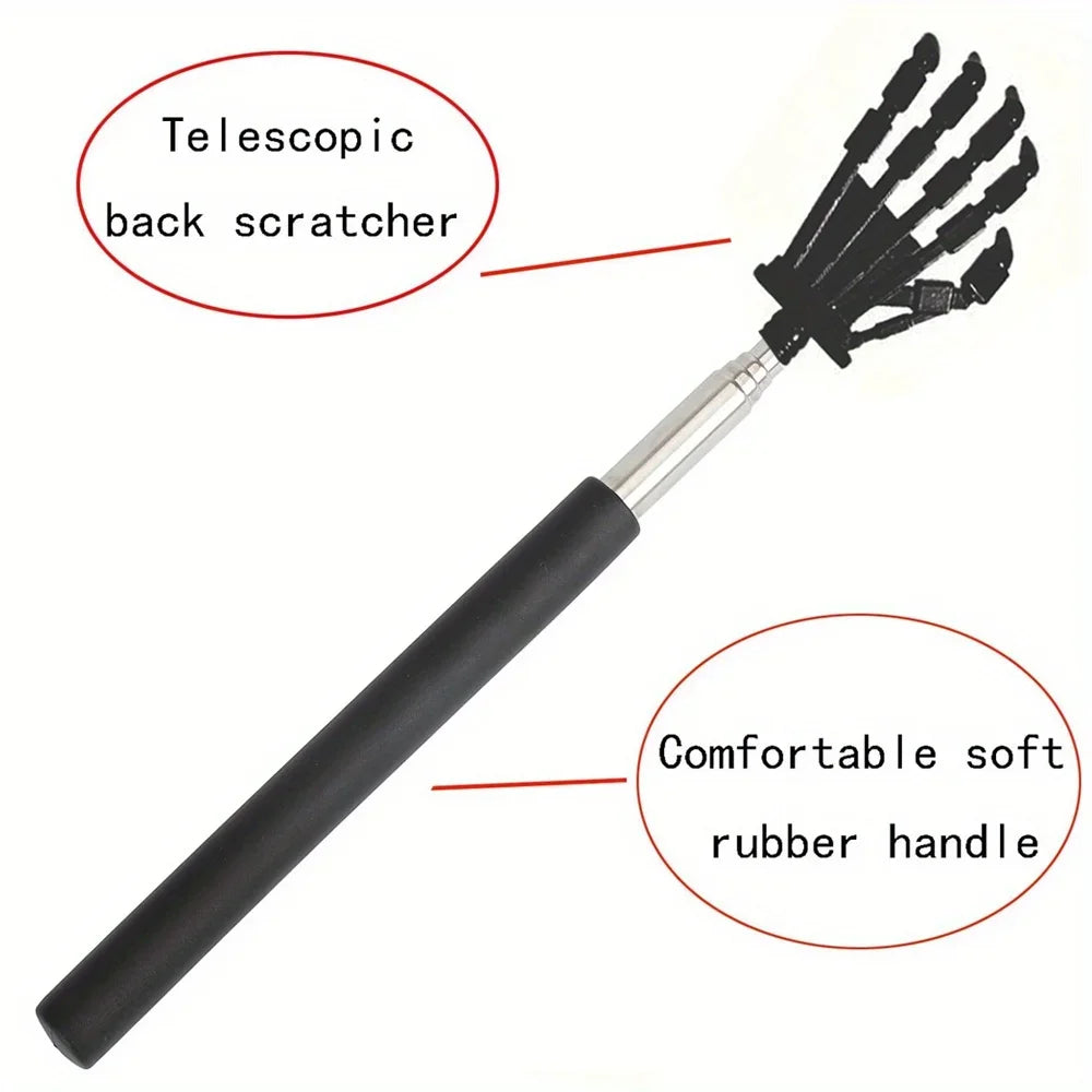 Telescopic Back Scratcher – Stainless Steel, Non-Slip Grip Back Scratcher Tool PLUSH