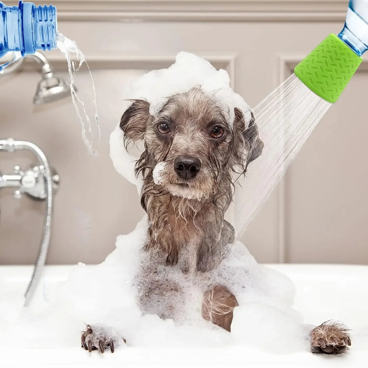 Silicone Pet Shower Head – Universal Dog Bath Spray Cap Pet Shower Spray PLUSH