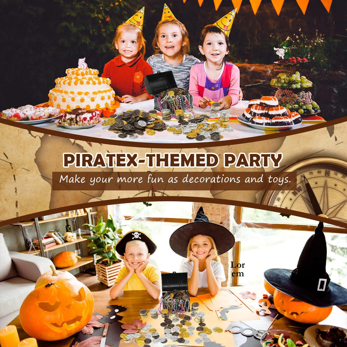 Plastic Pirate Treasure Coins – Gold Silver Bronze Party Toys Toy Party Coins PLUSH